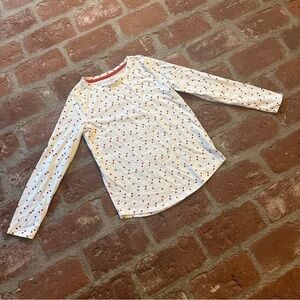 Cat & Jack Girls long sleeve White Shirt with Red Valentine Hearts Large (10-12)